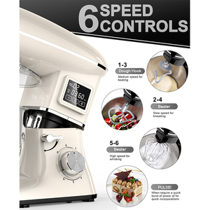 Robot de Cuisine Professionnel Multifonction 3-en-1, Pétrin Électrique 5.5L pour Pâtisserie et Pain, <span class=keywords><strong>Batteur</strong></span> Mélangeur Planétaire - Product Image 5