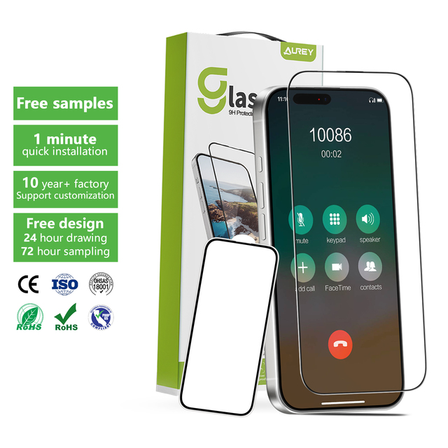 Aurey 3 Pack Anti-shock HD Phone Screen Protector 2.5D Tempered Glass for Iphone 16 Pro Max Tempered Film