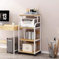 Rak Penyimpanan Printer Besi Modern Multifungsi, Rak Lantai Mobile untuk Meja, Organizer Mesin Fotokopi Rumah, Stand untuk Sekolah & Kamar Tidur