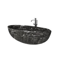 Baignoire Nero Marquina savonnée en marbre design moderne d'usine HZX Bain à remous Massage Trempage Salle de bain Douche pour hôtels Comprend