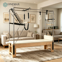 Lit de Pilates multifonctionnel ONEMAX avec système trapèze complet en bois d'érable, équipement de Pilates pour la rééducation et le yoga