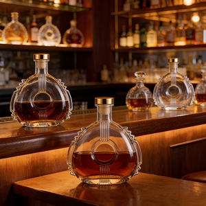 Verre à whisky, brandy, XO, vodka, tequila en cristal transparent sans plomb <span class=keywords><strong>de</strong></span> 700 ml, design européen, avec bouchon - Product Image 3