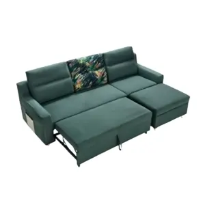 Giường sofa ngủ hiện đại với lưu trữ đơn gấp đa chức năng góc nhung cho phòng khách kéo ra chuyển đổi Sofa giường
