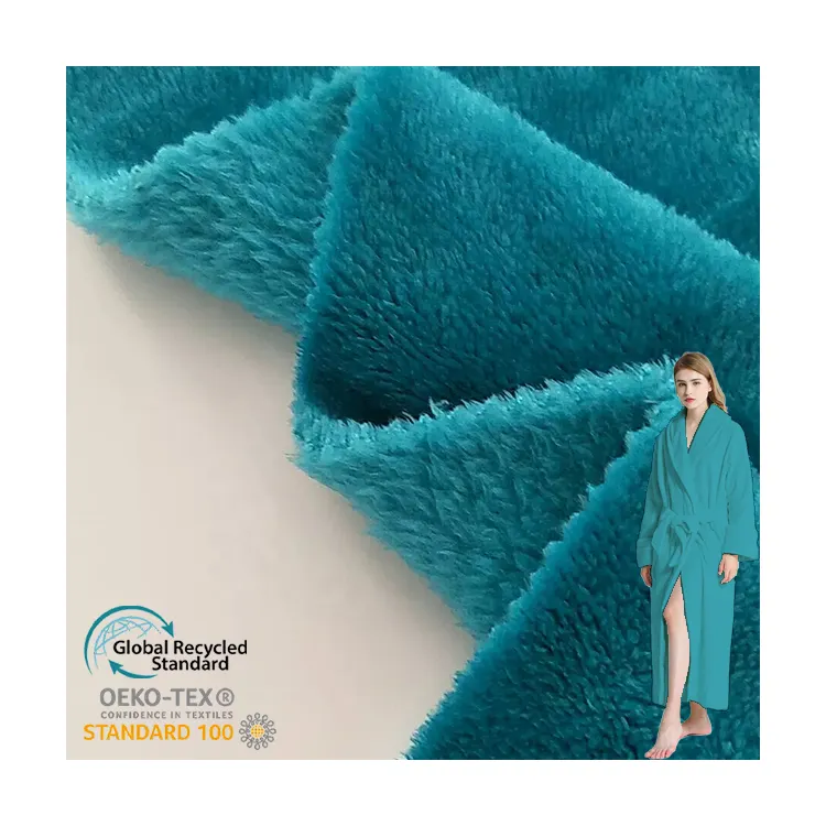 Großhandel Soft Knitted Dyed Nachtwäsche Stoff Plüsch Flanell Fleece für Kleidungs stücke