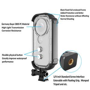 Funda de carcasa subacuática YEAH 30M para <span class=keywords><strong>Insta360</strong></span> <span class=keywords><strong>One</strong></span> <span class=keywords><strong>X</strong></span>, carcasa protectora de buceo impermeable negra para Insta 360 <span class=keywords><strong>One</strong></span> <span class=keywords><strong>X</strong></span> - Product Image 2