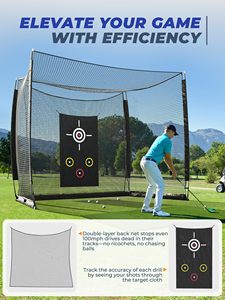 Cage de frappe de golf robuste avec filet d'entraînement double couche et toile cible pour jardin, intérieur et extérieur - Product Image 3