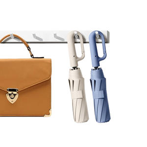 <span class=keywords><strong>Parapluie</strong></span> pliable à boucle en anneau Couleurs unies <span class=keywords><strong>Parapluie</strong></span> pliant <span class=keywords><strong>automatique</strong></span> coupe-vent résistant aux UV avec poignée à crochet - Product Image 3