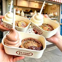 Gobelets à glace en papier kraft biodégradables écologiques à paroi simple, contenants à dessert, origine Zhejiang, qualité alimentaire