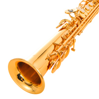 Soprano Saxophone BB Tone Gold Lacquer Finish Adjustable Wind Instrument with Integrated Design