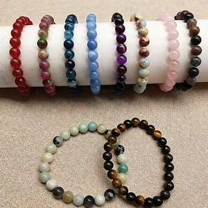 Pulsera de Cuentas de Ágata Pavo Real Natural de Alta Gama en Colores de 6/8/10 mm, en Oferta, para Hombre y Mujer - Product Image 4