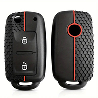 Housse de protection de clé en silicone à 2 boutons pour Volkswagen Skoda SEAT Protecteur de porte-clés en silicone pour télécommande de voiture sans clé