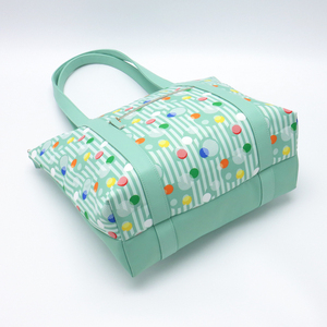 Bolso de Mano para el Verano, con Cierre, de Poliéster, con Diseño de Lunares Verdes, para Viajes, Fin de Semana, Primavera - Product Image 6