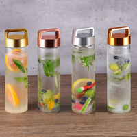 Bouteille d'eau détox réutilisable de 24 oz, bouteille d'eau infuseur de fruits, bouteille d'eau en verre avec infuseur de thé aux fruits