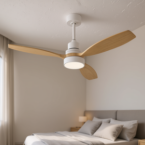 Ventilateur de plafond LED moderne de 52 pouces avec moteur DC, 6 vitesses, télécommande et lumière pour chambre à coucher, design encastré - Product Image 2
