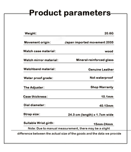 Orologio in Legno con Quadrante Vintage Personalizzabile con Incisione Laser, Orologio al Quarzo alla Moda con Cinturino in Pelle <span class=keywords><strong>per</strong></span> Uomo e Donna - Product Image 2