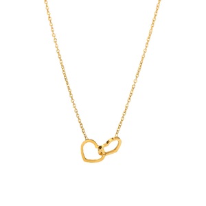 Collar con colgante de acero inoxidable de nuevo amor a la moda, diseñ<span class=keywords><strong>o</strong></span> de doble amor, collar de joyería impermeable recubierto de Pvd de 18K - Product Image 5