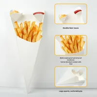 Boîte à chips conique jetable épaissie personnalisée, en forme de tasse, en carton, pliable, pour emballage tridimensionnel