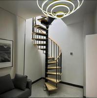 Escalier en colimaçon modulaire compact, en métal, intérieur/extérieur, montage facile en DIY