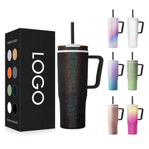 Bouteille d'eau isotherme double paroi anti-fuite de 40 oz avec couvercle à paille pour le bureau, la maison et l'extérieur - Product Image 2