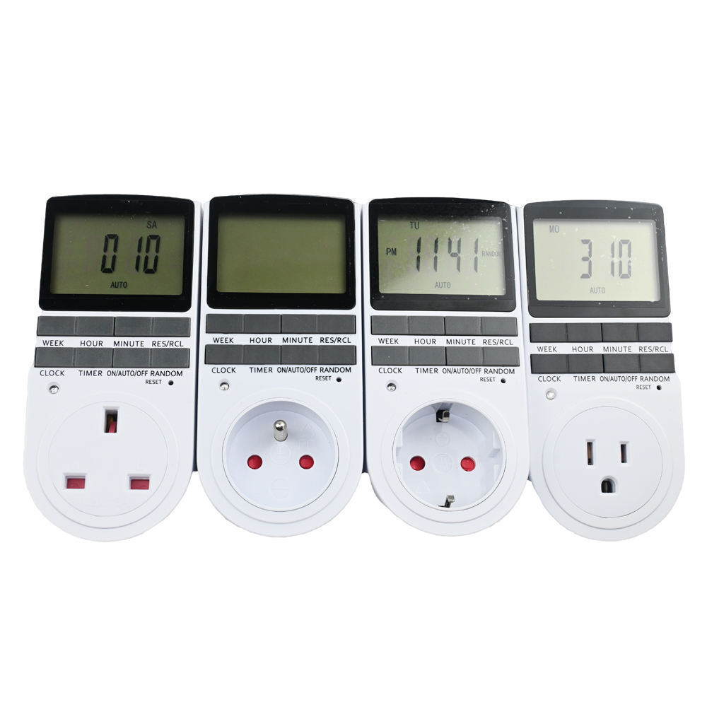 Digital Security Timer Plug Socket Programmable Switch Timer With LCD  Display Indoor Programs Plug Timer for Irrigation System, image size:1000x1000