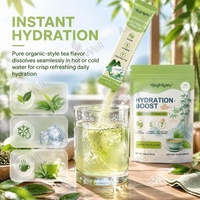 Mélange de boisson électrolytique hydratante naturelle et saine OEM ODM, saveur thé vert, poudre sans sucre avec 7 électrolytes et 5 vitamines
