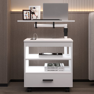 Mesita de <span class=keywords><strong>noche</strong></span> LED moderna Kainice para dormitorio, mesita de <span class=keywords><strong>noche</strong></span> giratoria ajustable <span class=keywords><strong>gris</strong></span> con estación de carga, muebles para el hogar - Product Image 6