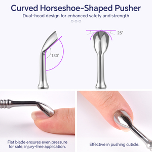 KADS Stainless Steel Double-Headed Cuticle Pusher Professional <b>Nail</b> <b>Tool</b> for Cuticle Care Gel Polish Removal Cleaner Trimmer - Product Image 3