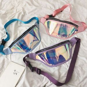 PAXDUN - Riñonera Holográfica de PVC Rosa para Mujer, Riñonera de Moda Transparente con Efecto Láser - Product Image 5