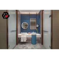 Muebles Modernos y Sencillos para Hoteles Urbanos de 5 Estrellas, Juego Completo de Muebles para Dormitorio de Huéspedes con Ventana de Piso a Techo