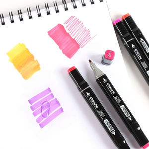 Spidol Dual Tip Bold 36 Warna Non-Toksik Plastik Ujung Halus dan Lebar Set Pena Gambar untuk Anak - Product Image 3