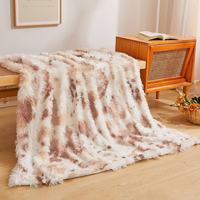 Plaid en fausse fourrure de luxe marron, doux et moelleux, à imprimé vache et animalier, résistant à la décoloration, pour camping, chambre et salon