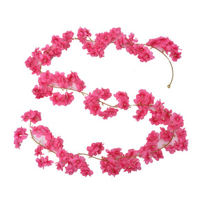 Guirlande de fleurs artificielles en soie, décor de fleurs de cerisier pour mariage, décoration murale et de plafond - Product Image 2