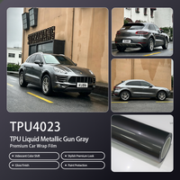 Film de protection pour voiture en TPU liquide métallisé gris canon, résistant aux intempéries, pour modification automobile, vente en gros en rouleau