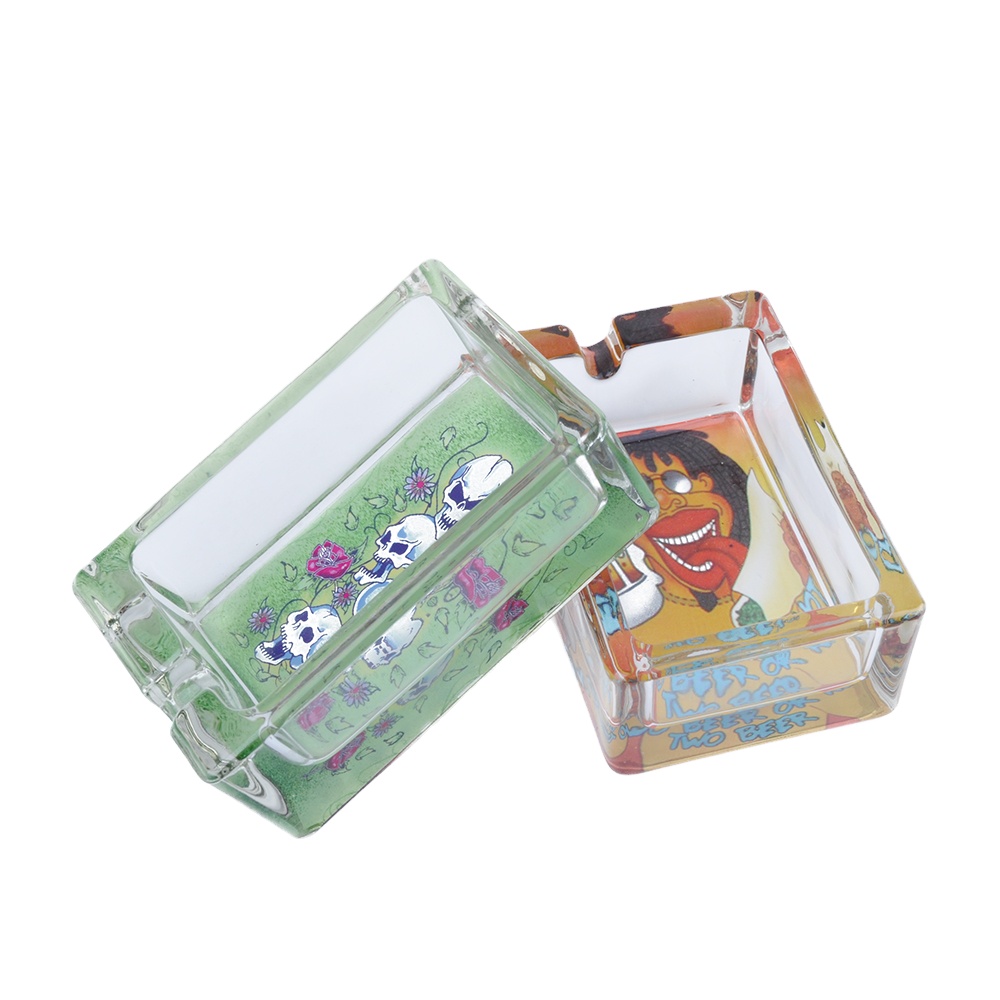 JL-053S оптовая продажа Лидер продаж Стеклянная Пепельница Хрустальная пепельница для сигарет изготовленным на заказ логосом для курительных принадлежностей