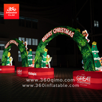 Arche de Noël gonflable géante personnalisée 360° avec éclairage, arches gonflables publicitaires pour la décoration de Noël