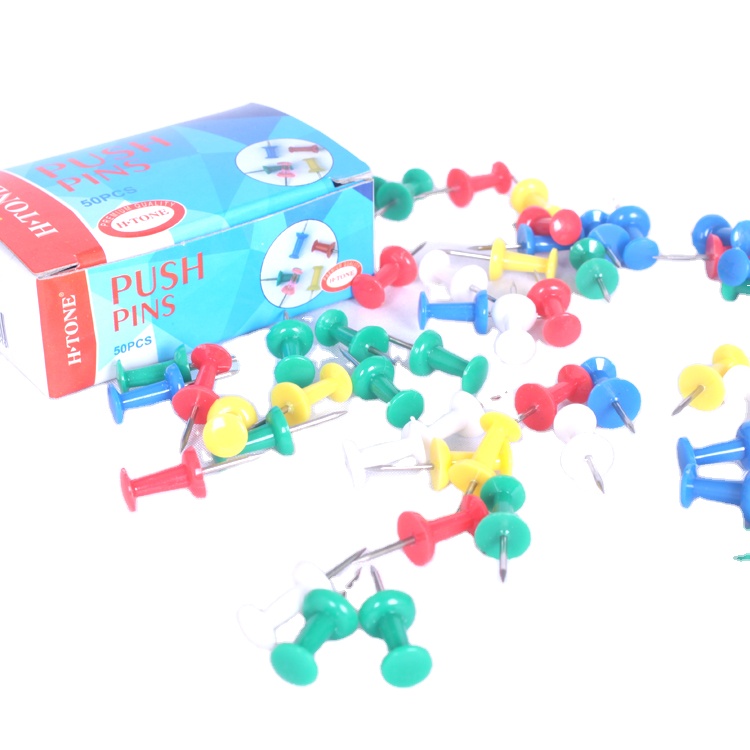 Оптовая продажа, товары для дома и офиса и школы, упаковка с настраиваемыми штифтами для больших пальцев, стандартные разноцветные пластиковые штифты для рисования