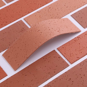 Soft Porcelain Small Red Crack Cultural <strong>Brick</strong> 60*240mm Exterior Wall Modern Simple Lightweight Stone <strong>Brick</strong> Background Wall - Product Image 1