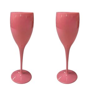 Juego de Copas de Champán Reutilizables de Acrílico, Color Rosa, Blanco y Negro, 175 ml - Product Image 1