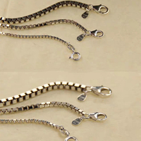 Chaîne pour Bracelet en argent Sterling 925, 1 mètre, carré, collier, fabrication de bijoux, accessoires DIY