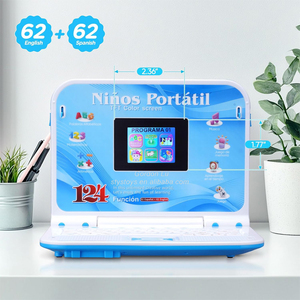 TFT Màn hình màu trẻ em Song ngữ máy tính xách tay đồ chơi học tập 124 chế độ học tập Tây Ban Nha/tiếng Anh Đồ chơi máy tính - Product Image 5