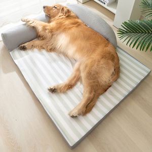 Dog All-Season Universal <b>Sofa</b> <b>Bed</b> Golden Retriever Medium Large Dog Striped Backrest Modern Eco-Friendly Washable Cat <b>Bed</b> - Product Image 1