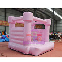 Château gonflable rose carré pour les marchés de vacances et les festivals communautaires