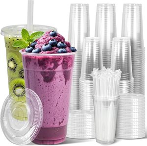 Vasos de Plástico Desechables Transparentes Esmerilados de Pared Simple para Bebidas de Té con Leche Boba, Jugos y Refrescos al por Mayor - Product Image 3