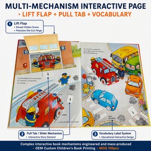 Libro Interattivo per Bambini Personalizzato con <span class=keywords><strong>Camion</strong></span> <span class=keywords><strong>dei</strong></span> <span class=keywords><strong>Pompieri</strong></span> 3D Pop-up in <span class=keywords><strong>Cartone</strong></span>, Copertina Rigida con Alette Sollevabili, Stampa OEM - Product Image 4
