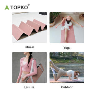TOPKO Tissu high-tech écologique de qualité supérieure + tapis de yoga POE à 8 plis avec logo personnalisé, tapis de yoga pliant antidérapant et facile à ranger - Product Image 5