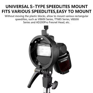 Support Pro <span class=keywords><strong>Godox</strong></span> Type S pour Flash Speedlite <span class=keywords><strong>Yongnuo</strong></span>/Nissin/Metz, Monture Bowens, en Alliage d'Aluminium, Moule Privé, pour Diffusion en Direct - Product Image 3