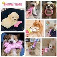 JXANRY Lot de jouets à mâcher mignons en caoutchouc souple pour chiots, jouets interactifs écologiques pour petits chiens avec lapins qui jouent