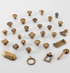 Poignées de meubles de cuisine en laiton massif, poignées de placard antiques, boutons de tiroir ronds en bronze – Offre Spéciale - Product Image 6
