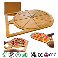 Premium bamboe pizzaplaat met makkelijk grip, snijplank en houten pizzames voor bakaccessoires