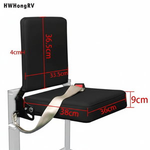 <span class=keywords><strong>Asiento</strong></span> Plegable Automático de Cuero Negro para Montar en la Pared, con Cinturón de Seguridad, Estructura de Acero con Rebote Automático, para Ambulancia y Autocaravana - Product Image 3